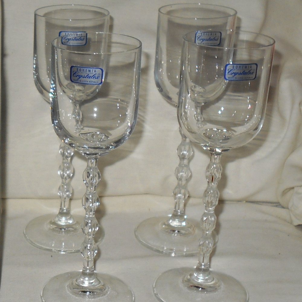 Rare 4 Piece Sherry Crystal Glasses Set